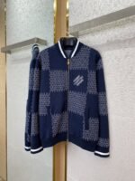 LV Checkered Knit Jacket Coat - 图片 5