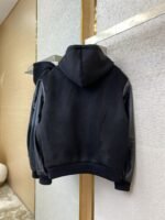 LV Leather Hooded Baseball Jacket - 图片 6