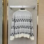 Dior Colour Block Pentagram Jacquard Wool Crew Neck Sweater - 图片 2