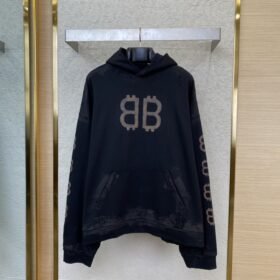 Balenciaga Logo Print Hooded Sweatshirt