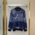 LV Gradient Mosaic Checkerboard Studded Crew Sweatshirt