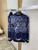 LV Gradient Mosaic Checkerboard Studded Crew Sweatshirt - 图片 8