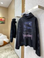 Balenciaga Night Scene Printed Aged Hooded Sweatshirt - 图片 3