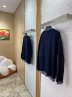 Miu Miu False Two Piece Logo Cardigan Blue - 图片 3