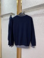 Miu Miu False Two Piece Logo Cardigan Blue - 图片 5