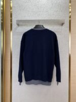 Miu Miu False Two Piece Logo Cardigan Blue - 图片 7