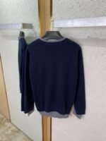 Miu Miu False Two Piece Logo Cardigan Blue - 图片 8
