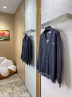 Miu Miu False Two Piece Logo Cardigan Grey - 图片 3