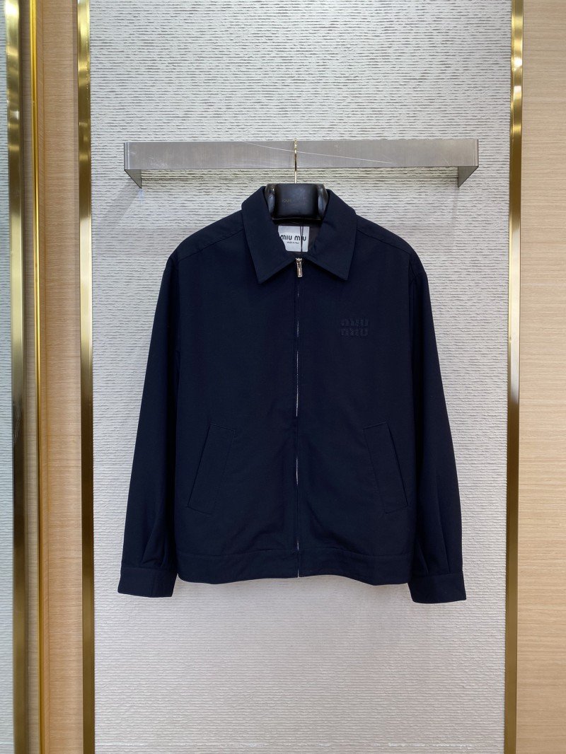 wsxc1731038110628_0.jpg Miu Miu Applique Logo Jacket Jacket - 图片 1