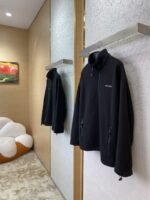 Miu Miu Logo Standing Collar Jacket Black - 图片 3