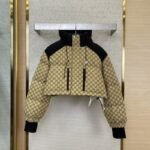 Gucci Full Print Jacquard Removable Down Jacket Brown - 图片 3