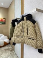 Gucci Full Print Jacquard Removable Down Jacket Brown - 图片 5
