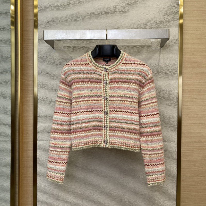 wsxc1731123860595_0.jpg Chanel Striped knit chambray jacket - 图片 1