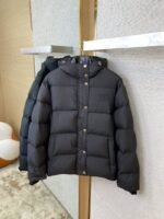 Miu Miu Logo Embroidered Hooded Down Coat Jacket - 图片 7