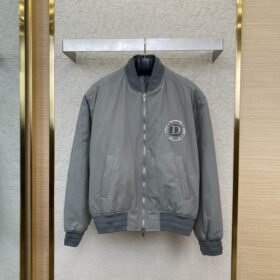 Dior Badge Logo Embroidered Cotton Jacket Coat