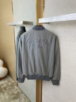 Dior Badge Logo Embroidered Cotton Jacket Coat - 图片 8