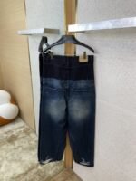 Balenciaga Patchwork Washed Denim Trousers Dark Blue - 图片 8