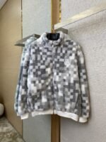 LV Block Colour Block Long Sleeve Fleece Feel Jacket - 图片 5