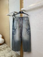 Balenciaga Y2K Baggy Graffiti Print Denim Trousers - 图片 5
