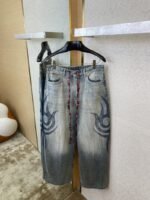 Balenciaga Y2K Baggy Graffiti Print Denim Trousers - 图片 7