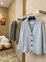 Maison Margiela Knitted Cardigan Jacket Light Blue - 图片 3