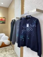 LV Gradient Embroidery Crew Neck Sweatshirt Grey - 图片 3