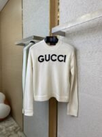 Gucci Chest Letter Sweater White - 图片 5