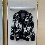 LV Thistle Jacquard Pattern Knitted Cardigan
