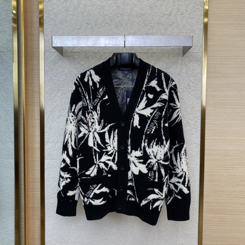 wsxc1733101923414_0.jpg LV Thistle Jacquard Pattern Knitted Cardigan - 图片 1