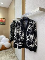 LV Thistle Jacquard Pattern Knitted Cardigan - 图片 3