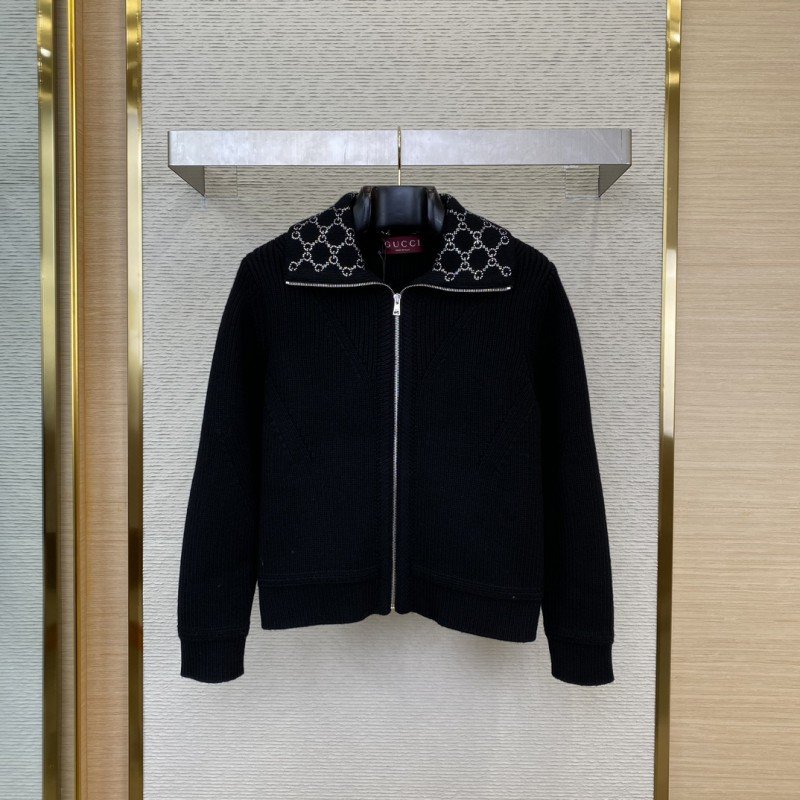 wsxc1733103199111_0.jpg Gucci Rhinestone Lapel Knit Short Jacket - 图片 1