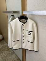 Gucci Badge Logo Tweed Wool Jacket White - 图片 6