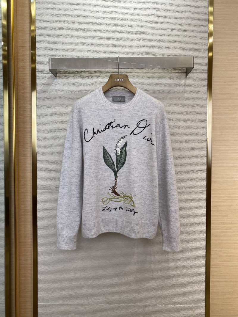 wsxc1733795585370_0.jpg Dior Bluebell Flower Knit Crew Sweater - 图片 1
