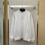 Balenciaga Reflective Print Crew Neck Sweatshirt White