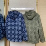 LV diamond check reversible lambswool zip-up jacket green - 图片 2