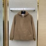 Miu Miu Hooded Long Sleeve Tweed Jacket
