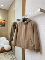Miu Miu Hooded Long Sleeve Tweed Jacket - 图片 3