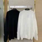 Balenciaga Logo Embroidered Crew Neck Sweater Black - 图片 2