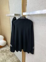 Balenciaga Logo Embroidered Crew Neck Sweater Black - 图片 8