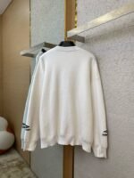 Balenciaga Logo Embroidered Crew Neck Sweater White - 图片 6