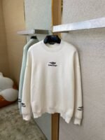 Balenciaga Logo Embroidered Crew Neck Sweater White - 图片 7