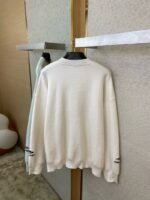 Balenciaga Logo Embroidered Crew Neck Sweater White - 图片 8