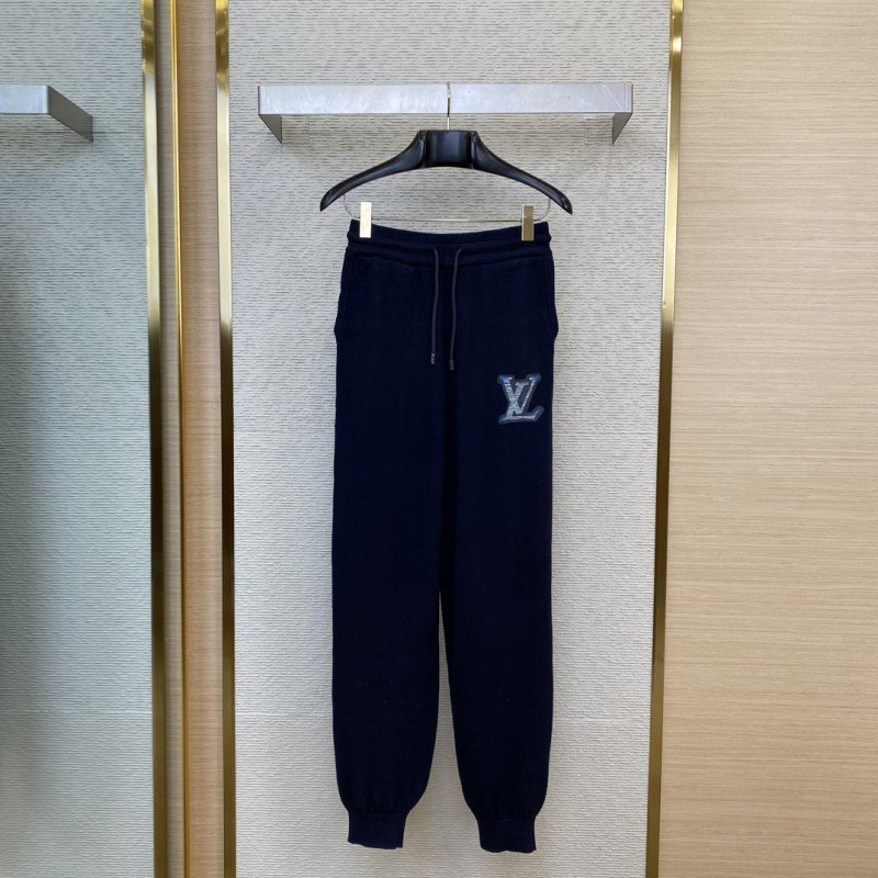 wsxc1734478038137_0.jpg LV Leather Logo Wool Trousers - 图片 1