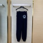 LV Leather Logo Wool Trousers - 图片 2