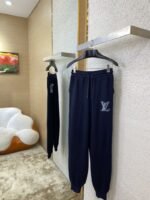 LV Leather Logo Wool Trousers - 图片 3