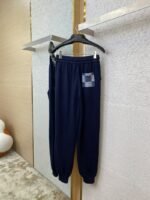 LV Leather Logo Wool Trousers - 图片 6