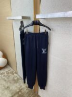 LV Leather Logo Wool Trousers - 图片 7