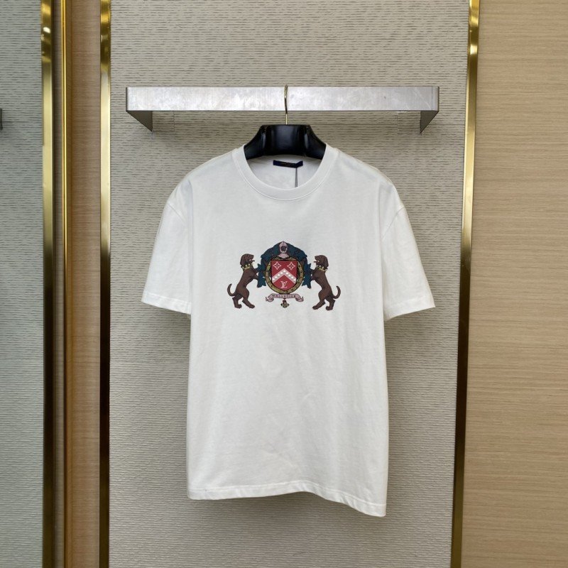 wsxc1734479098647_0.jpg LV Double Dog Embroidery Printed Pearl Short Sleeve - 图片 1
