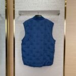 LV logo jacquard embroidered waistcoat sapphire blue - 图片 2
