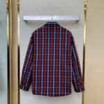 Balenciaga Red Check Cotton Sandwich Shirt Jacket